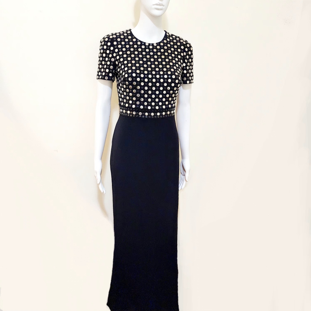 Elegant Black Burberry Studded Dress 0/2